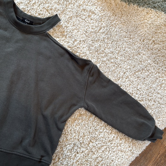 Rails cut shoulder dark green sweatshirt - Picture 4 of 6